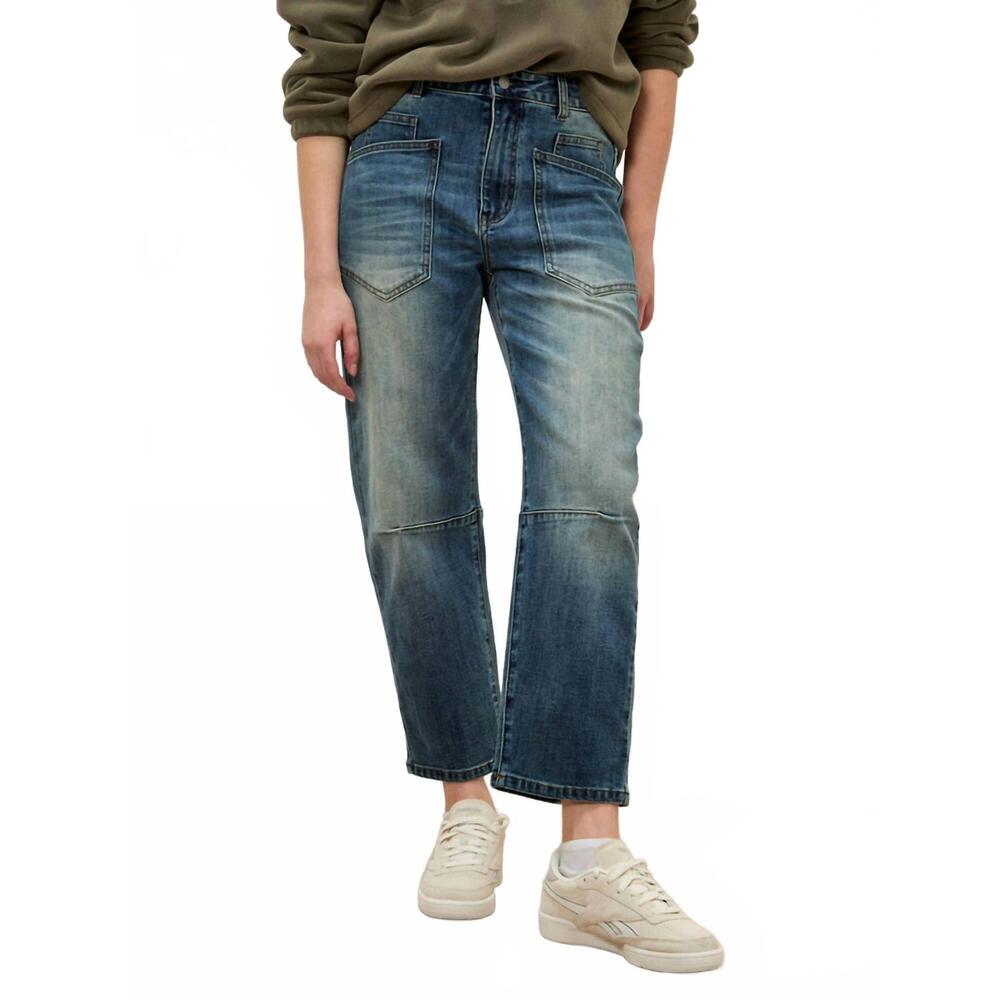 NEW APRICOT mya utility barrel jeans in blue